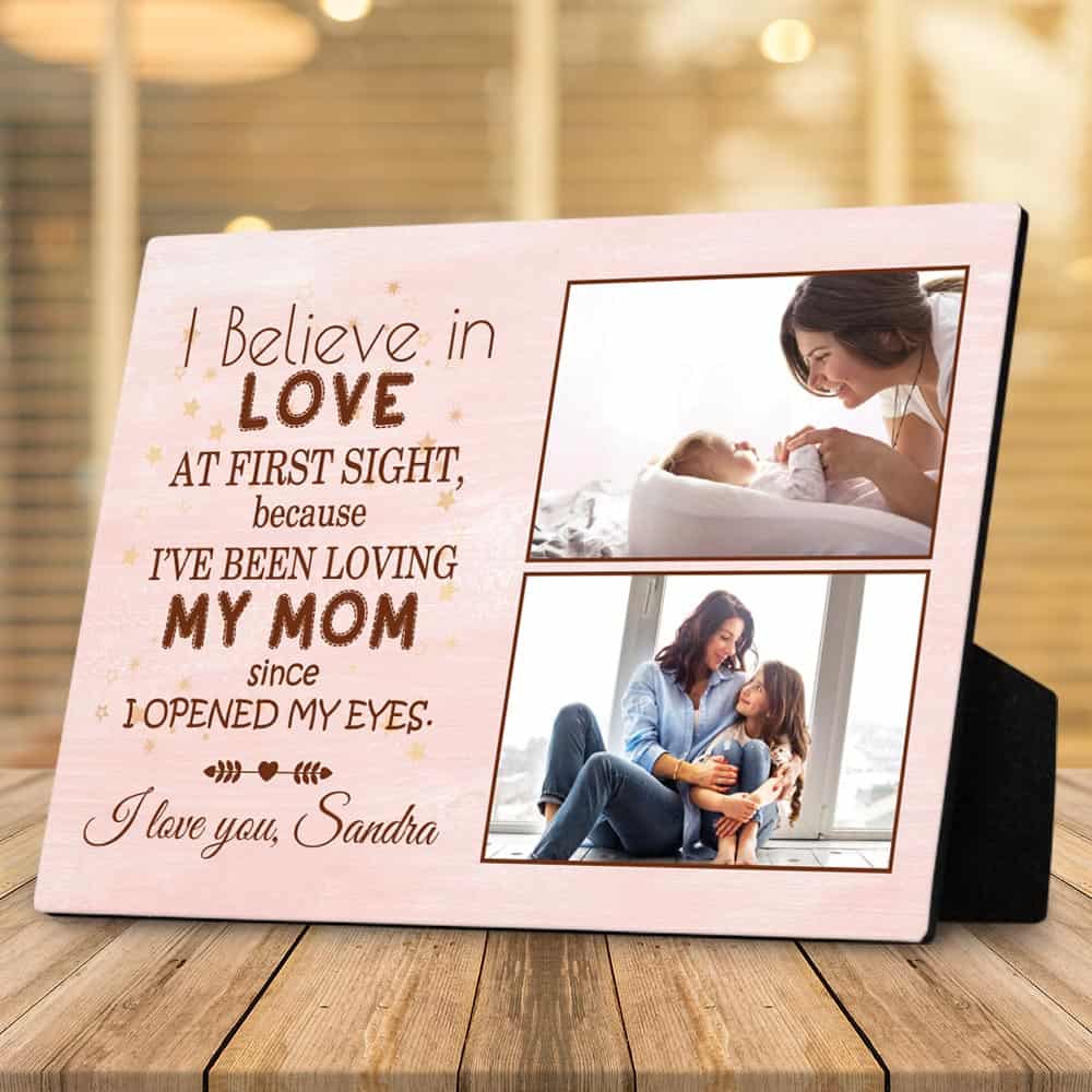 a desktop photo plaque gift for mom on valentines day