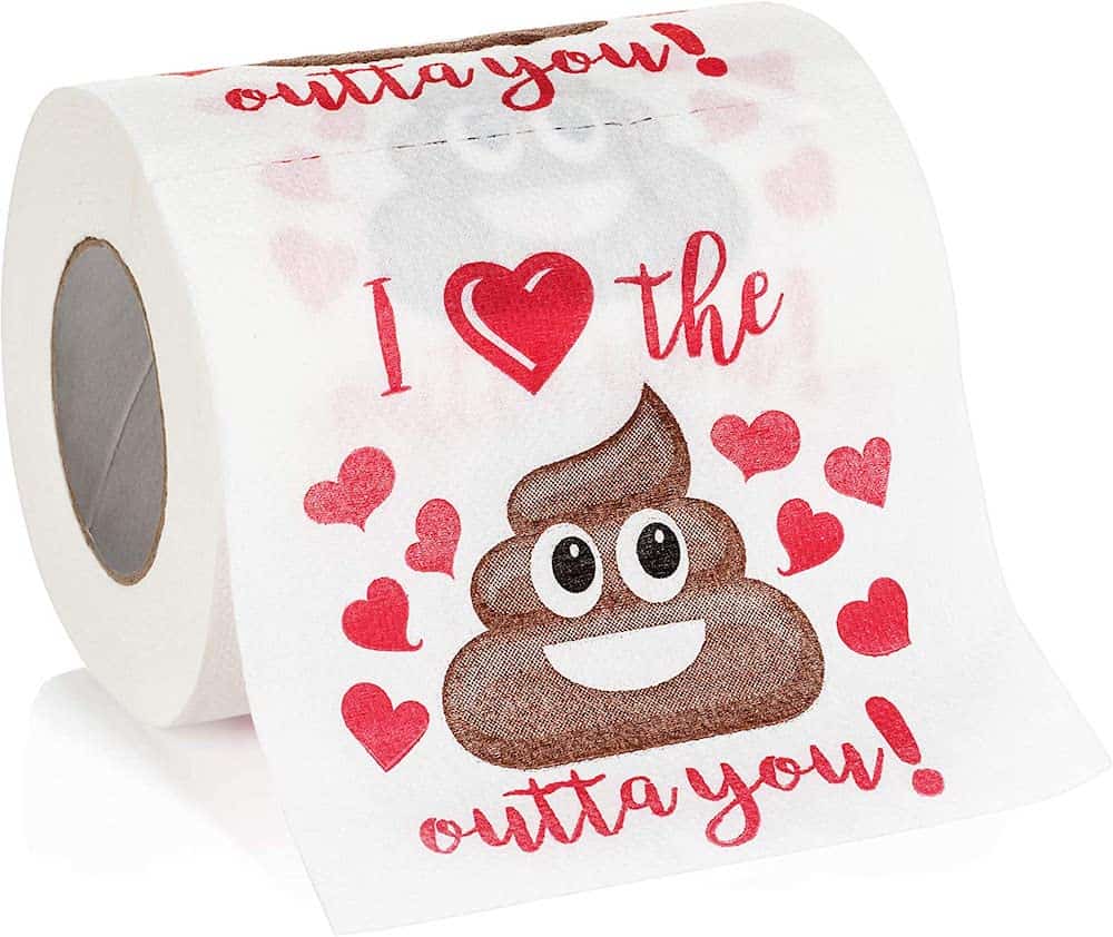 i love the shit outta you novelty toilet paper gag gift for first valentine's day
