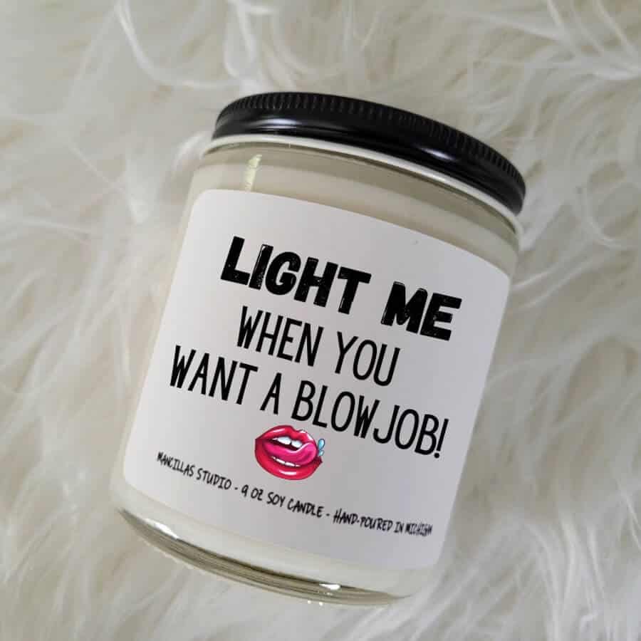 light me when you want a bj candle - funny first valentines gift for him