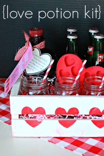 homemade valentines day ideas for him: love potion kit