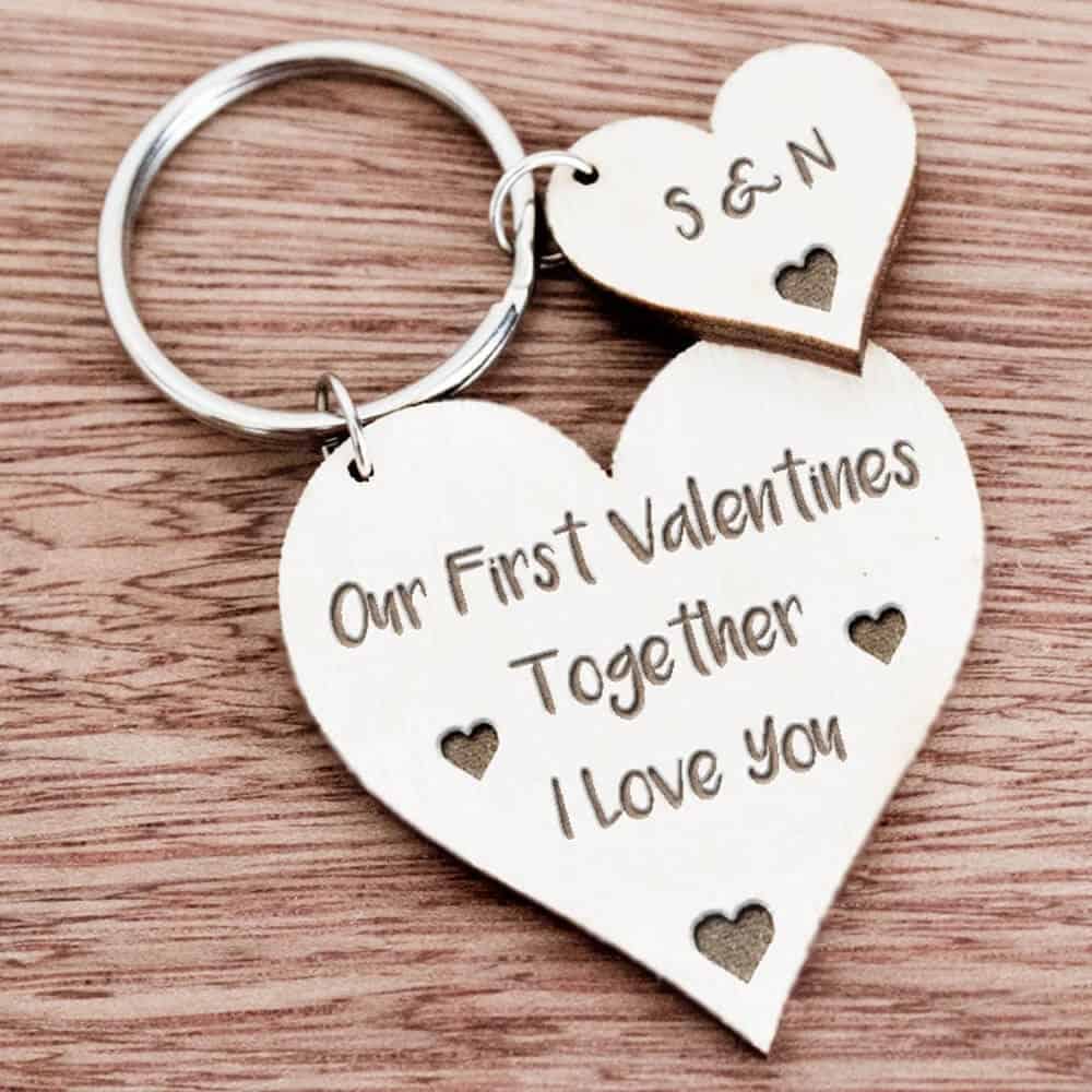 our first valentines together keyring for boyfriend