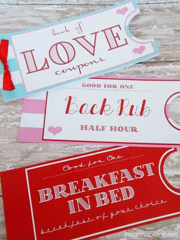 diy valentine for him: printable love coupons