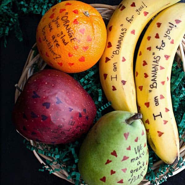 valentines day fruits with messages