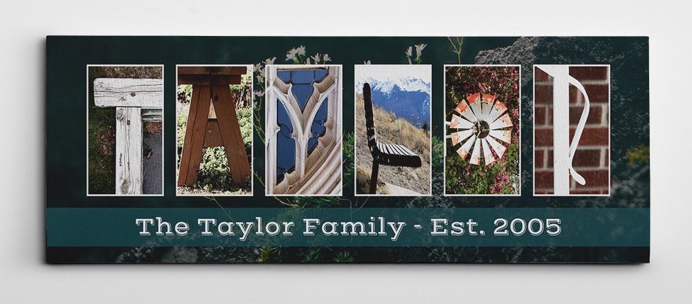 Custom Family Name Letter Art Canvas Sign personalized wedding gifts for couples