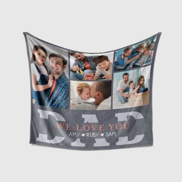 Custom Photo Collage And Name Blanket
