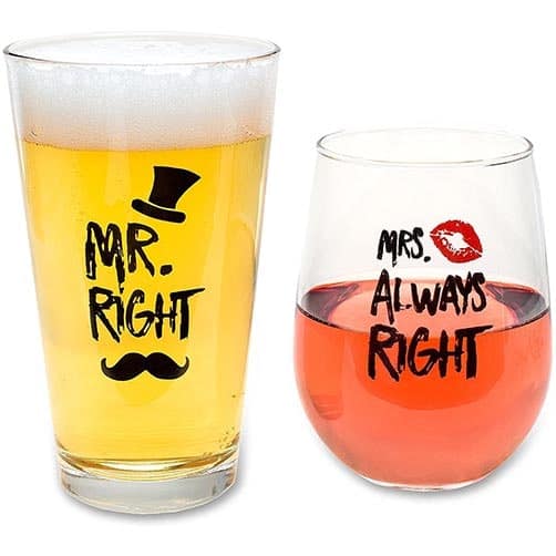 Funny Wedding Gifts - Mr. Right and Mrs. Always Right