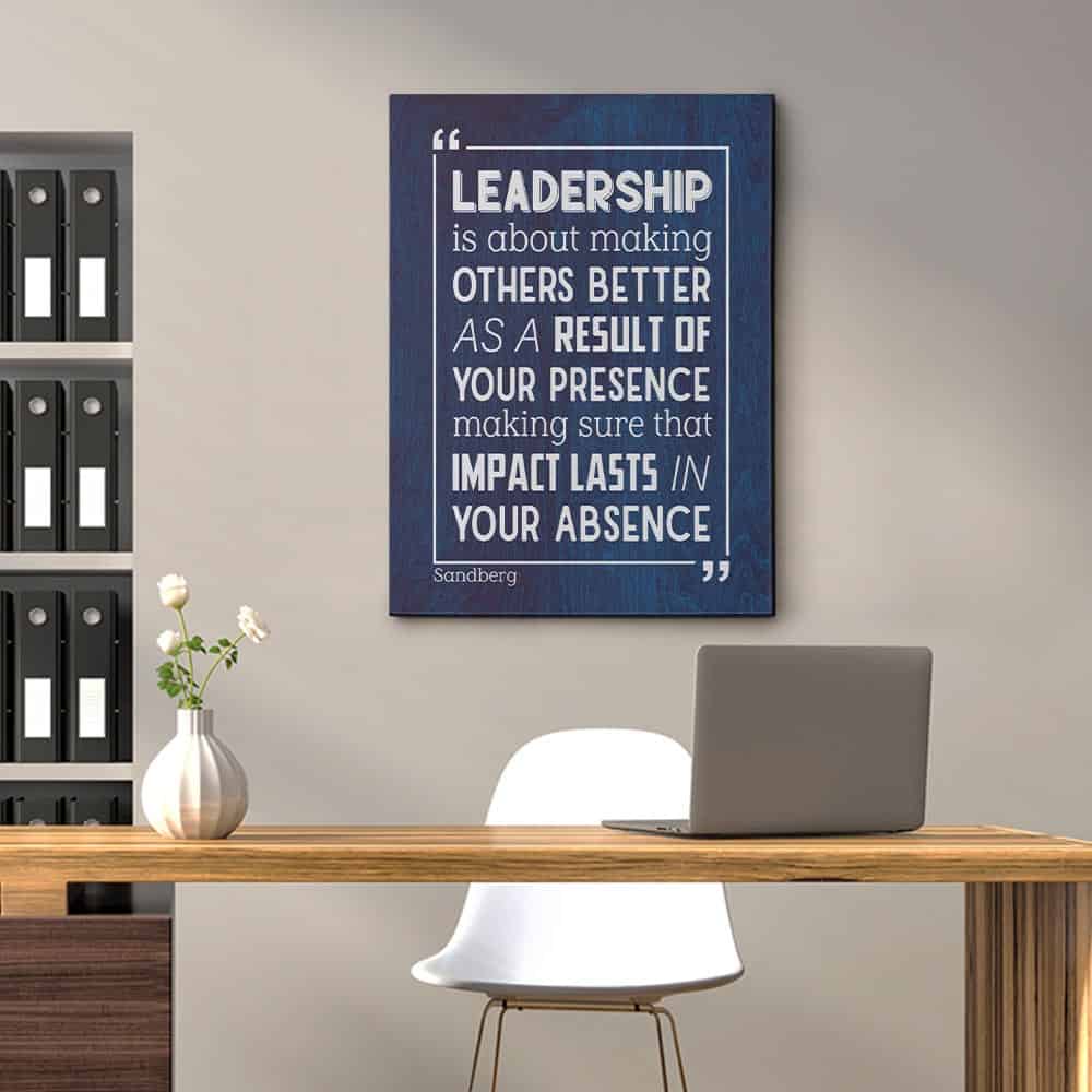 Leadership Is About Making Others Better Inspirational Leadership Canvas Print