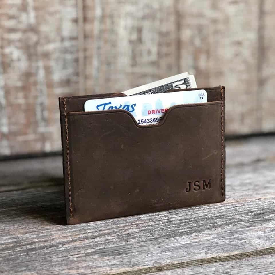 ideas for anniversary gift for boyfriend: Minimalist Leather Wallet