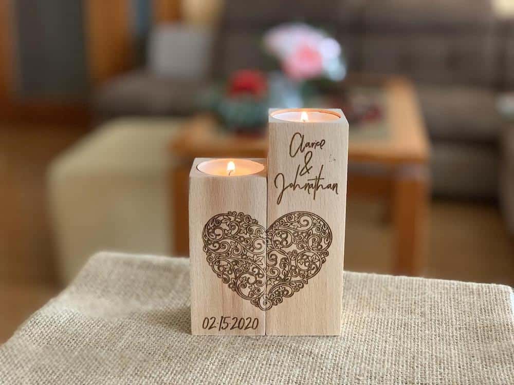Personalized Wooden Candle Holder