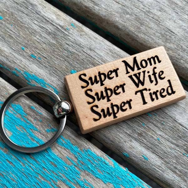 unusual mothers day gifts: Super Mom Super Wife Keychain