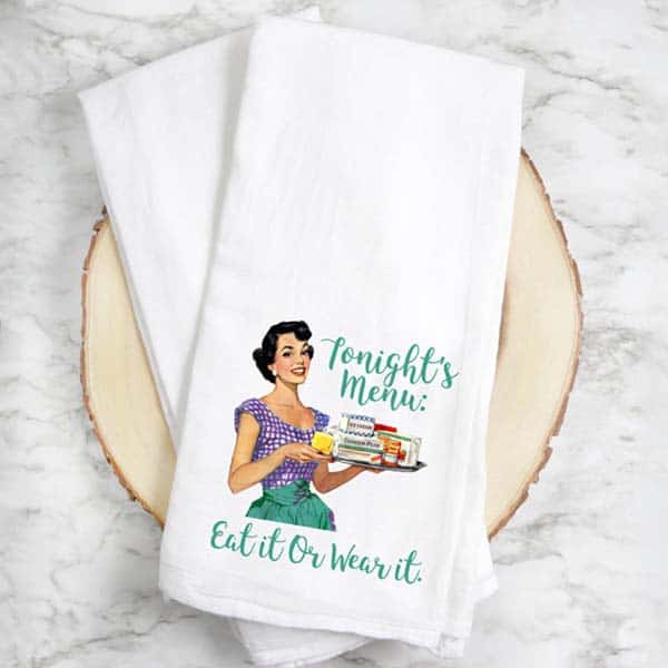 fun gifts for mothers day: unusual kitchen towel