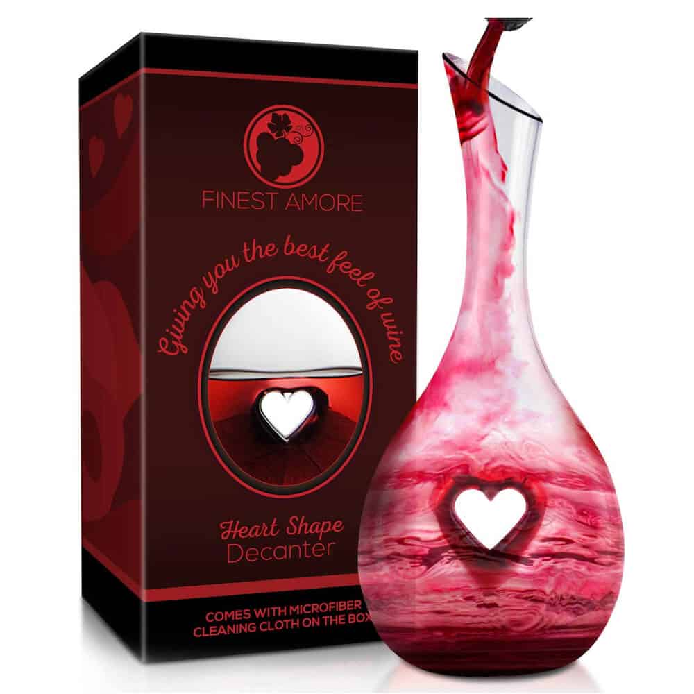 heart shaped wine decanter valentines day gift for women