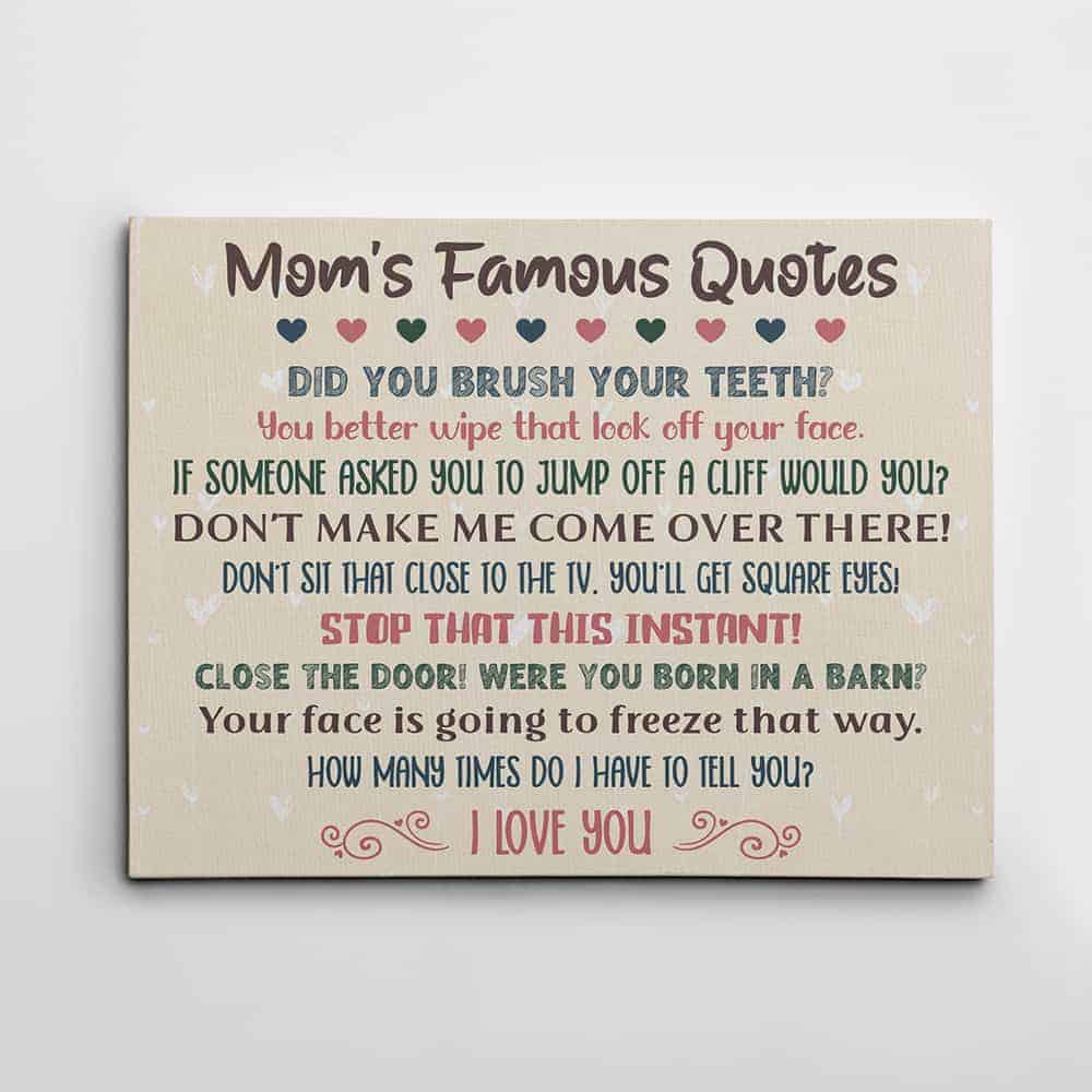 gag gifts for mom for mothers day: Mom’s Favorite Sayings Wall Art