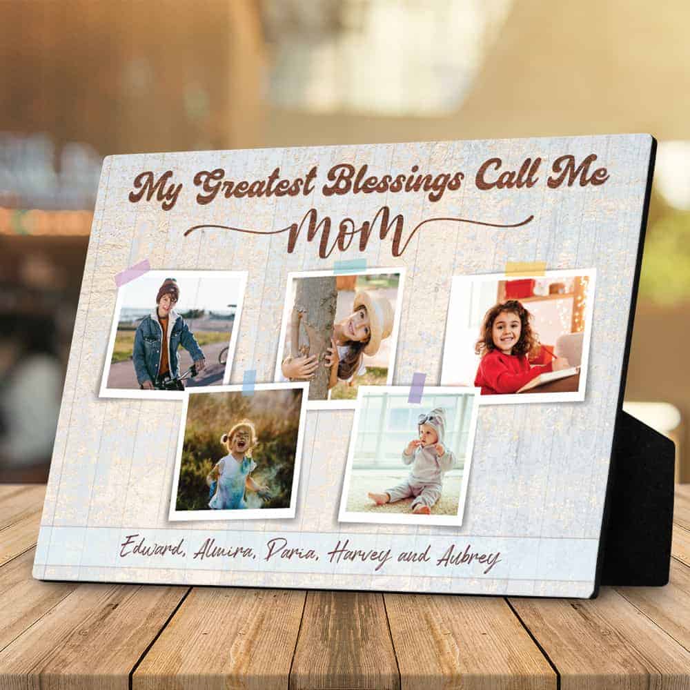 a photo desktop plaque - valentine gift for mom from son or daughter
