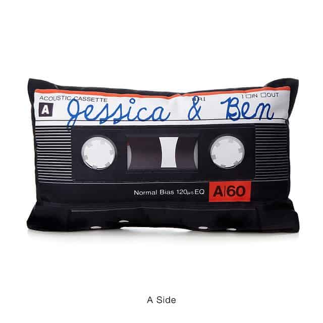 personalized anniversary gifts: personalized mixtape pillow