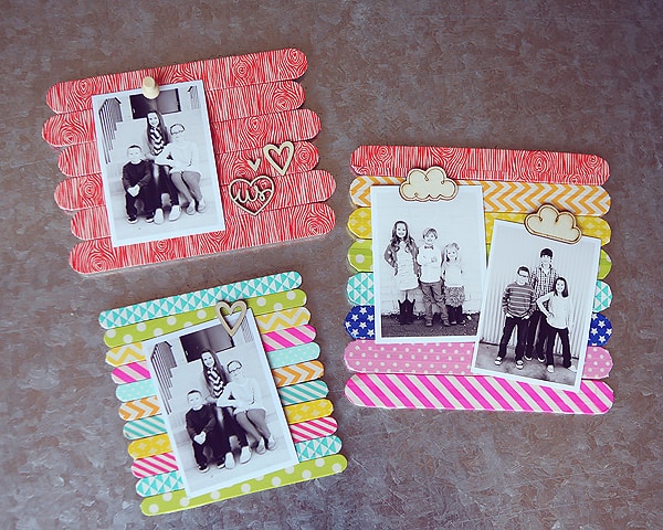 creative homemade mothers day gift: popsicle stick photo frame