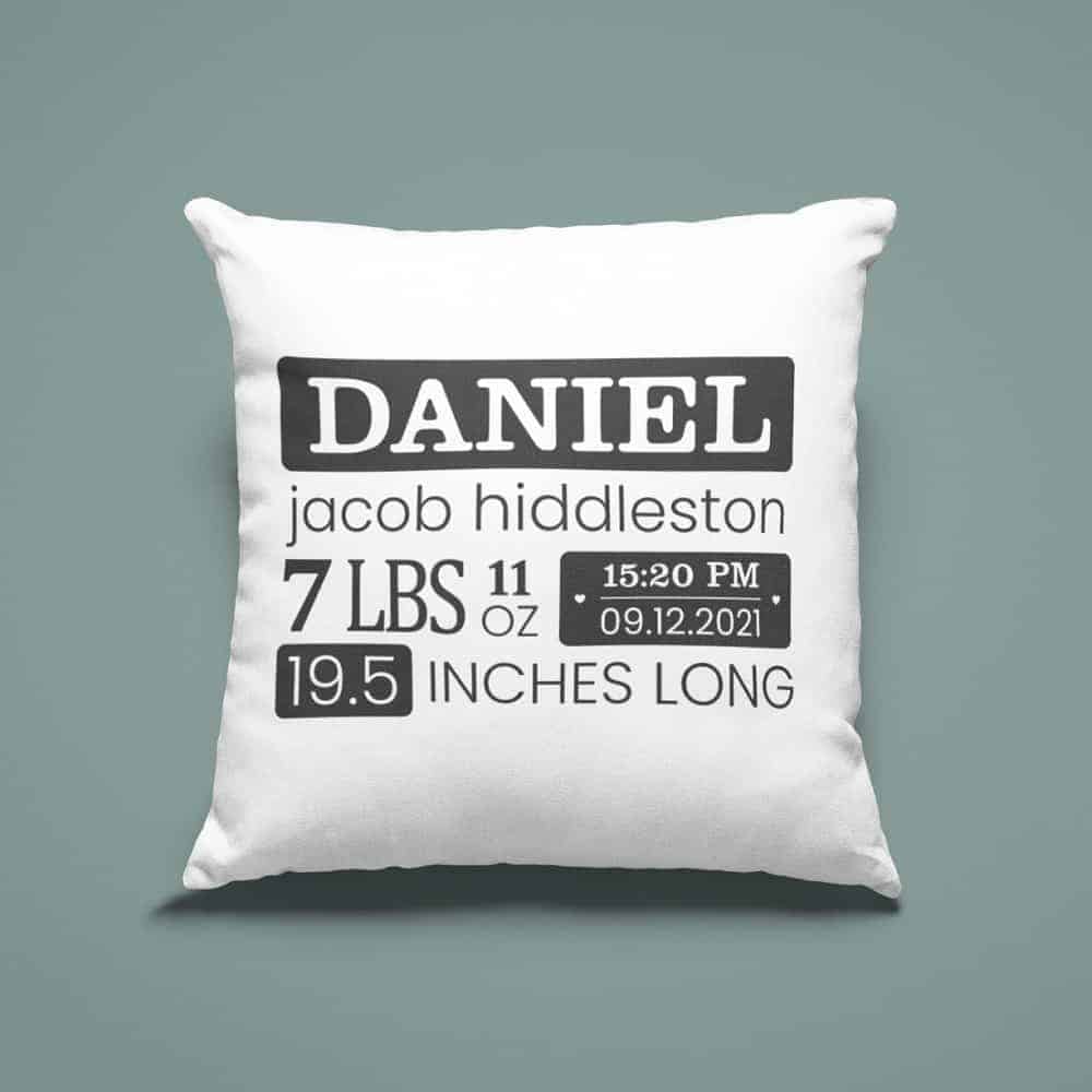 new mom mothers day gifts: personalized baby pillow