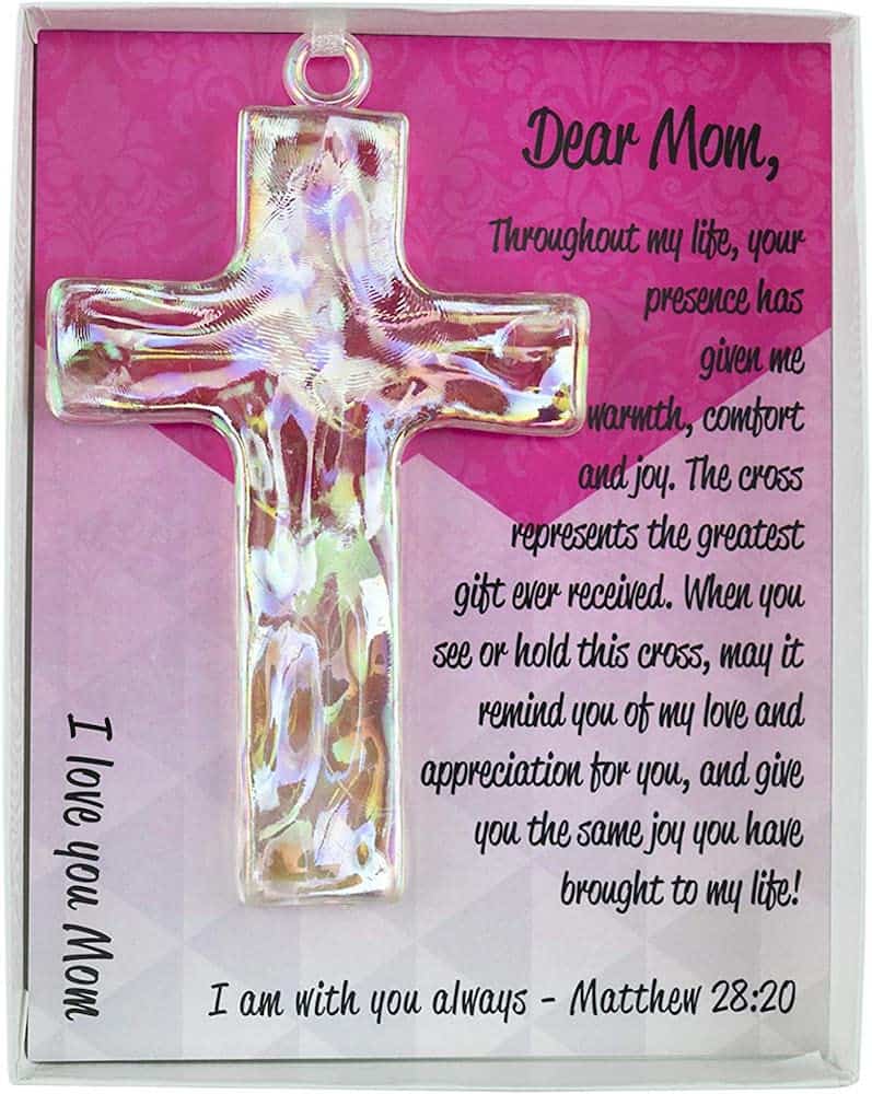 Glass Cross for Mother with Poem - Christian Mother's day gifts