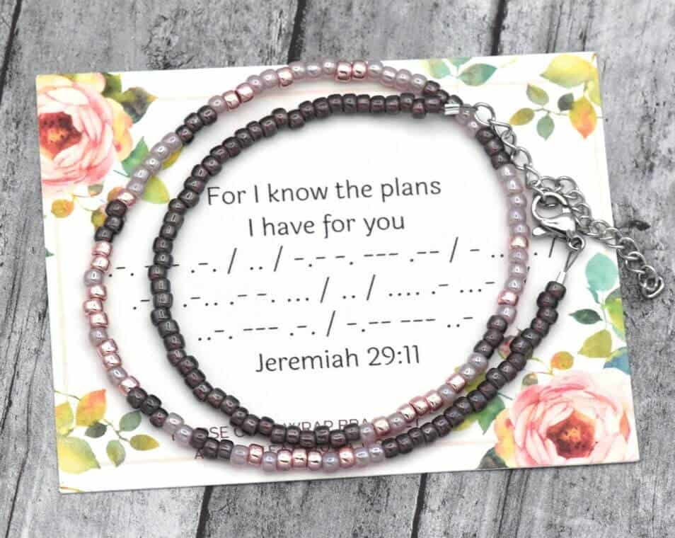 for i know the plans i have for you morse code bracelet gift
