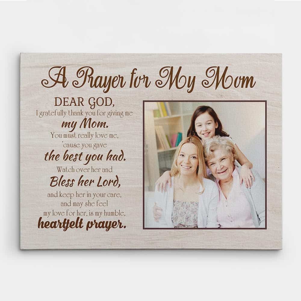 a prayer for my mom photo canvas print