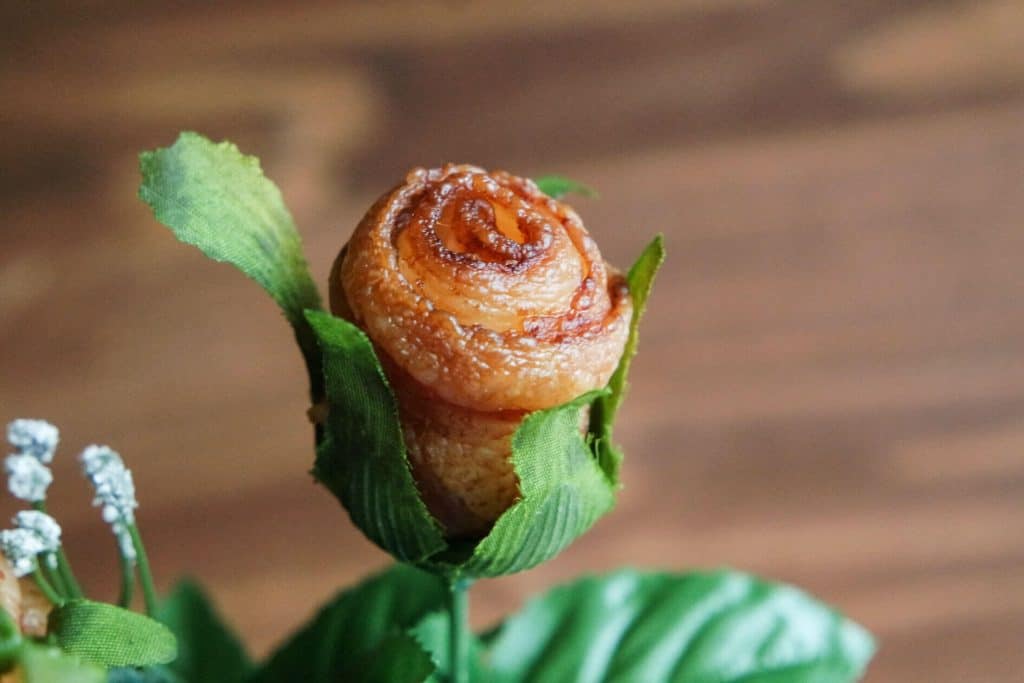 diy anniversary gifts for him: bacon roses