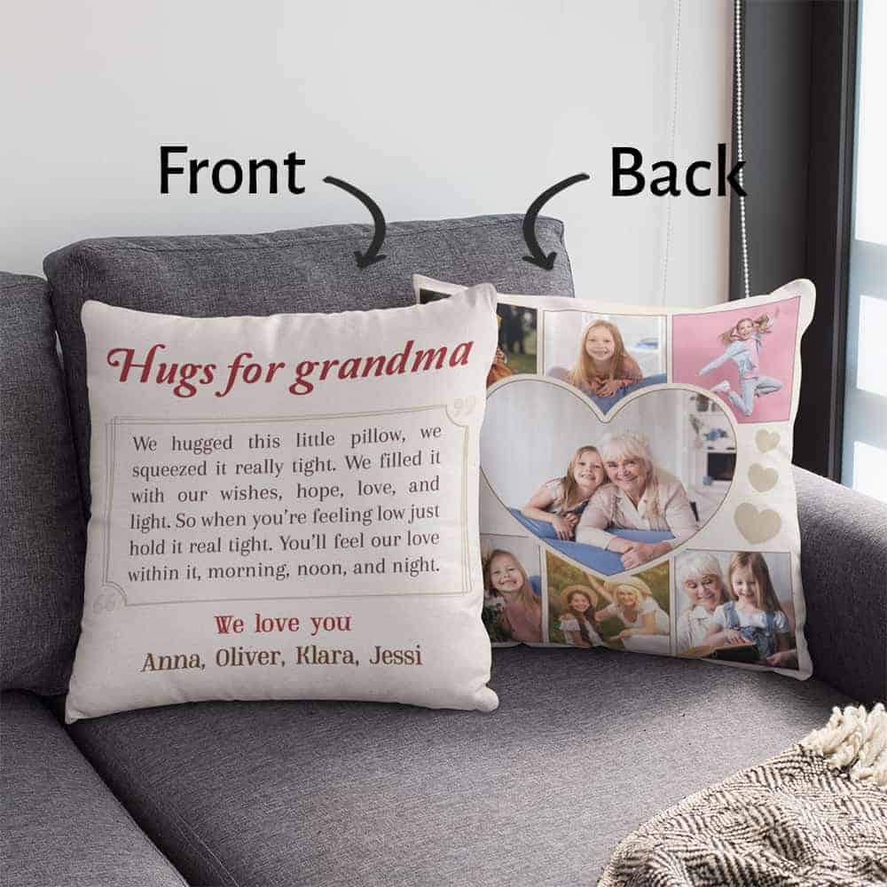 mothers day gift for mom who lives far away: long distance custom photo pillow