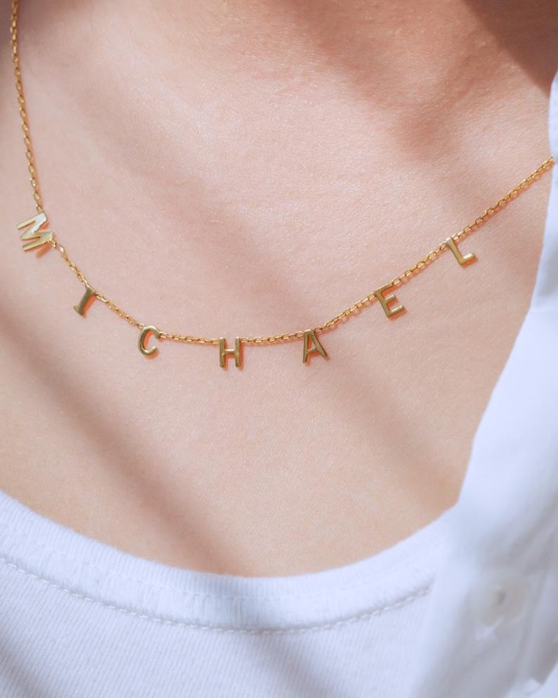 personalized mother's day jewelry: initial necklace