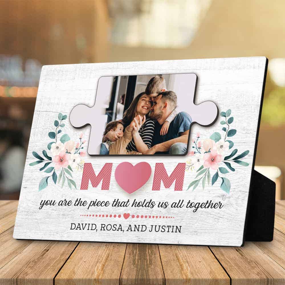 gifts ideas for mothers day: custom desktop plaque with quote