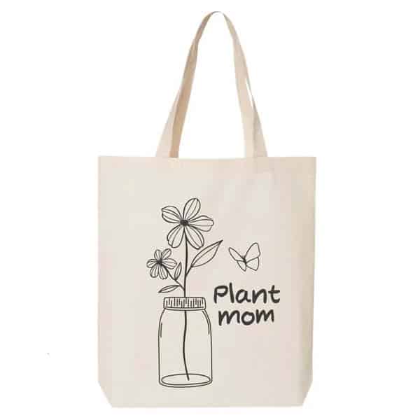 mom gifts for mothers day from son: mom plant tote bag