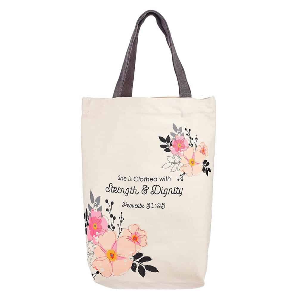 proverbs 31 25 tote bag - a christian mother's day gift for mom
