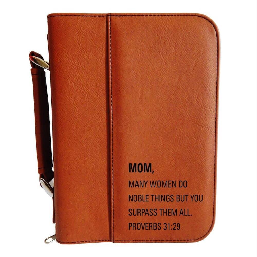 proverbs 31 29 leather bible cover as a christian mother's day gift idea for mom
