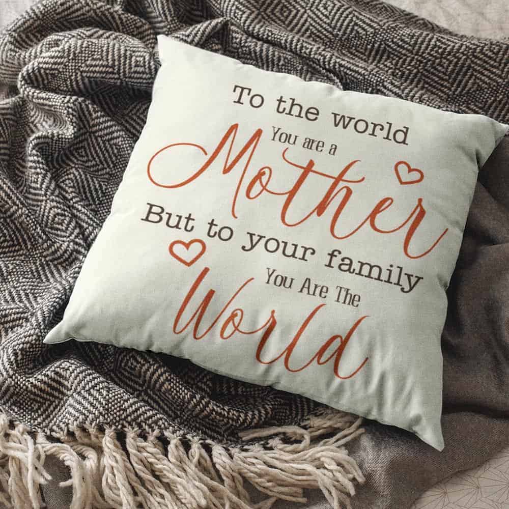 You Are The World Suede Pillow: perfect gifts for mothers day
