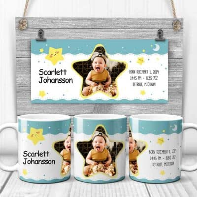 unique baby gift for girl: Baby Birth Stat Mug