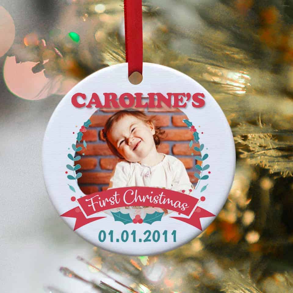personalized ideas for baby girls: Baby’s First Christmas Ornament