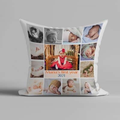 personalized gifts ideas for baby girls: Baby’s First Year Throw Pillow