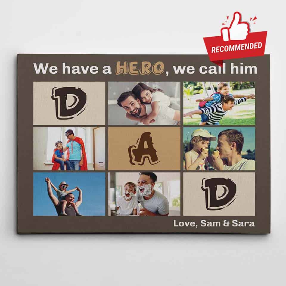 personalized fathers day gifts - custom collage canvas for dad