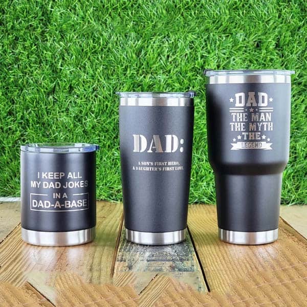 fathers day ideas from daughter: custom tumbler
