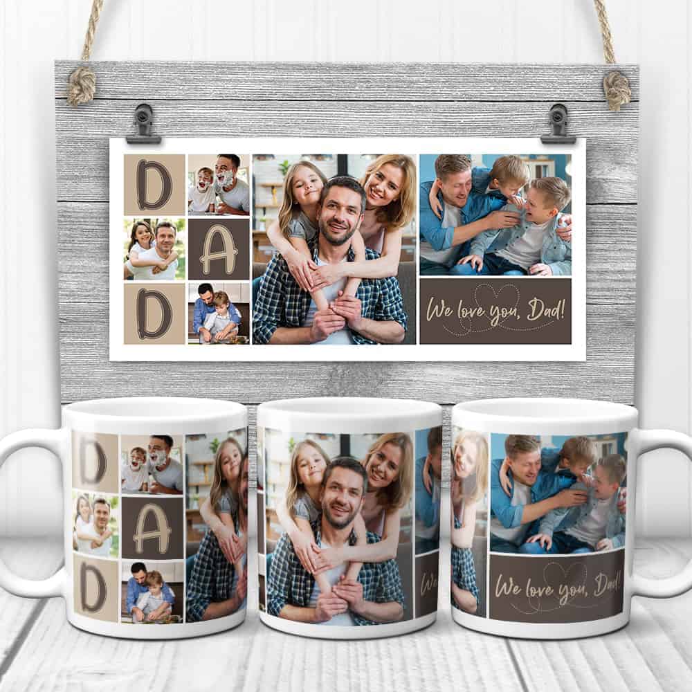 affordable father's day gifts: dad collage photo mug