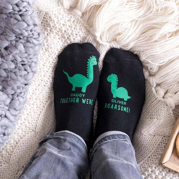 fathers day presents ideas from daughter: Daddy Dinosaur Socks