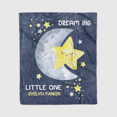baby girl personalized gifts: Dream Big Little One Name Blanket