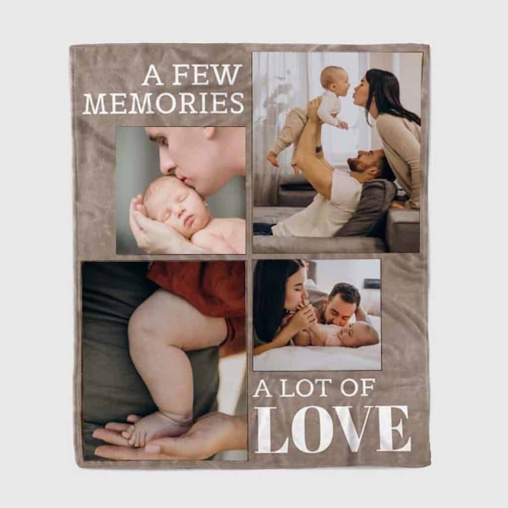 new father gifts: family photo collage blanket