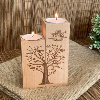 best anniversary gifts for her 2021: Family Tree Candle Holder