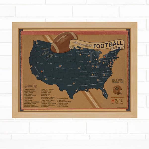 good gifts for fathers day from your daughter: Football Stadium Travel Map