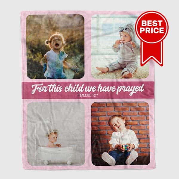 baby girl photo collage blanket 