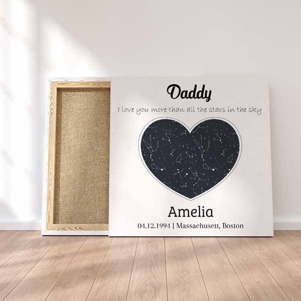 personalized fathers day gifts: Heart-Shaped Star Map for Dad