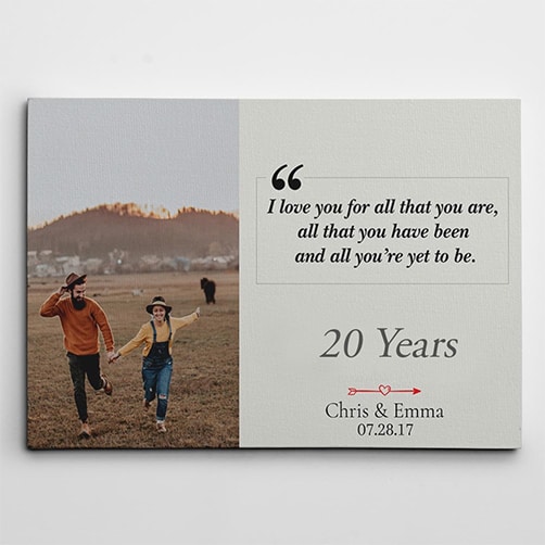 I Love You For All That You Are Custom Photo Canvas
