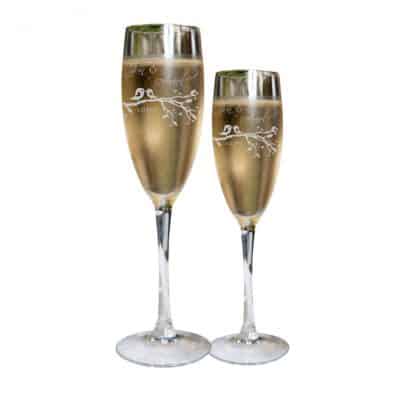 anniversary gift ideas for wife: Lovebirds Wine Glasses