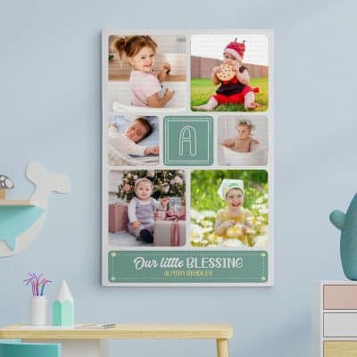personalized baby gifts for girls: Our Little Blessing Canvas