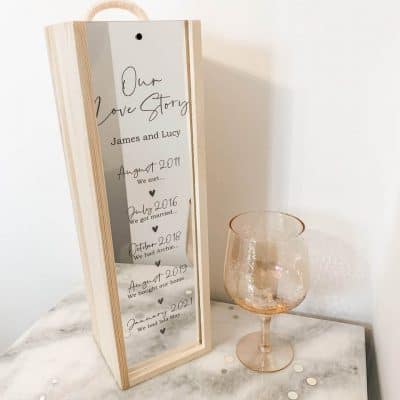 anniversary presents for her: Our Love Story Wine Box