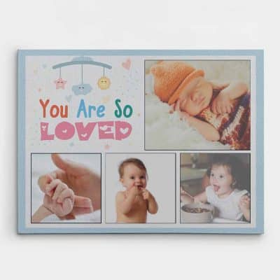 baby girl personalized gifts: You Are So Loved Canvas